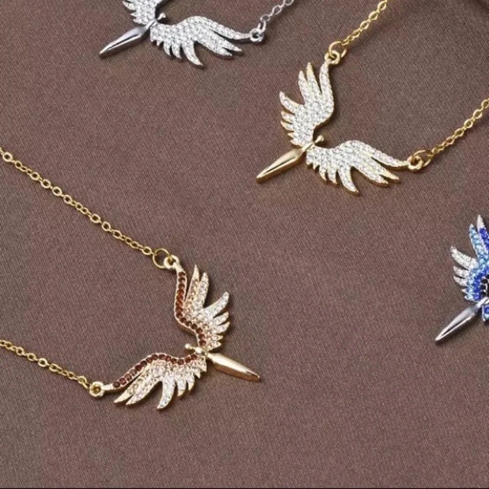 New Crystal Angel Wings Necklace - Picture 2 of 4